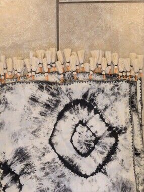 Vintage Skemo Black and White Tie-Dye Beach Cover-ups Wrap